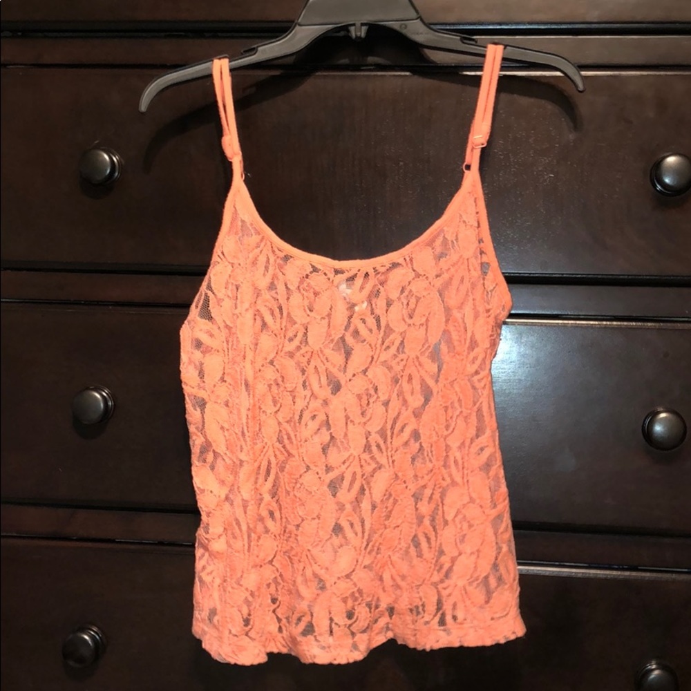 Orange Lace Tank